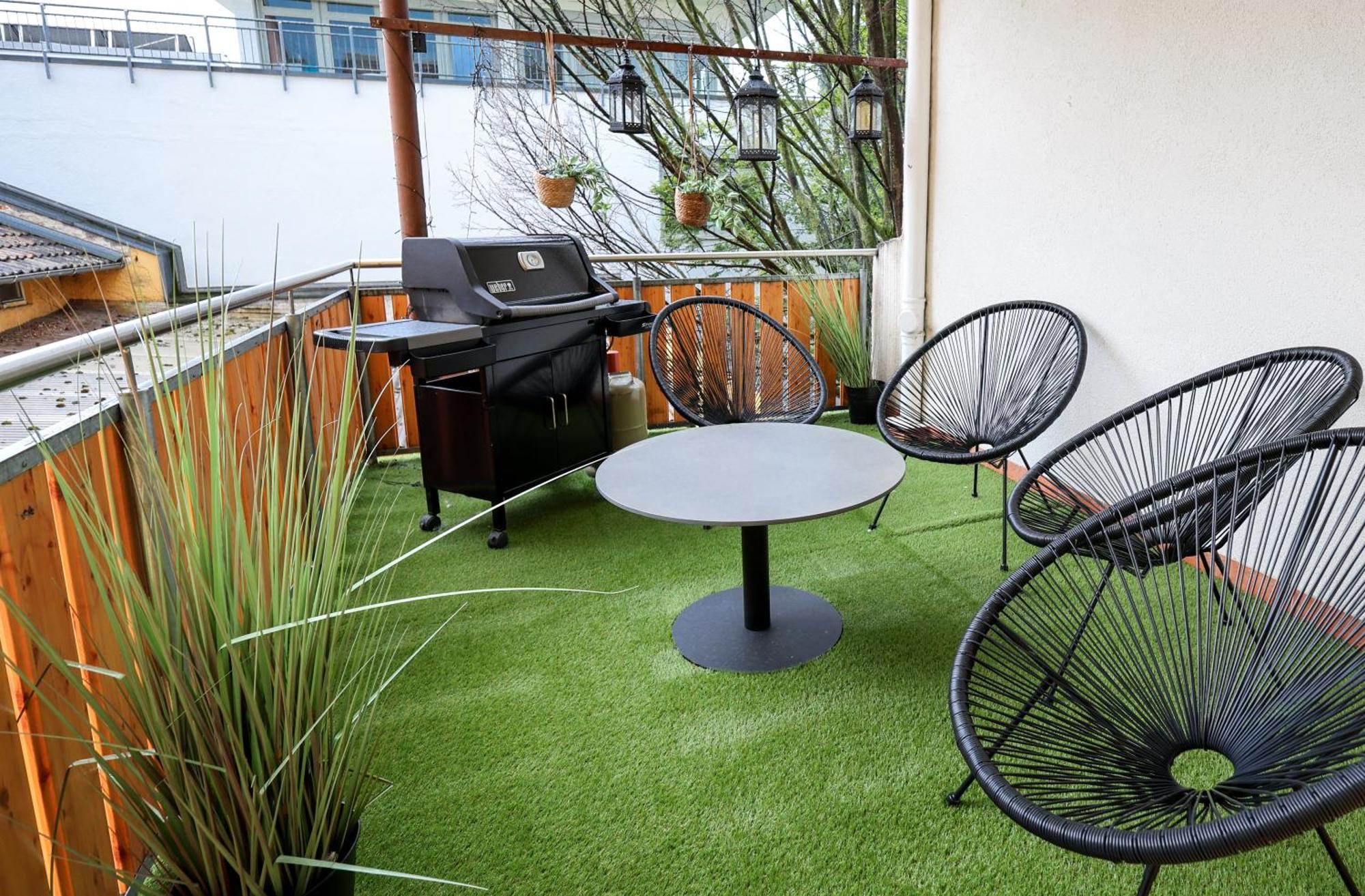 3 Zimmer Naehe Von Europapark Garage Balkon Grill Offenburg Buitenkant foto